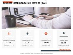 Business intelligence kpi metrics average ppt powerpoint presentation slide download