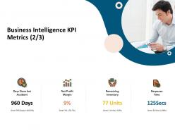 Business intelligence kpi metrics remaining inventory ppt presentation show