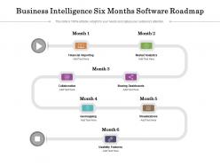 Business intelligence six months software roadmap