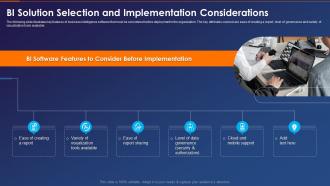 Business Intelligence Transformation Toolkit Solution Selection And Implementation Considerations
