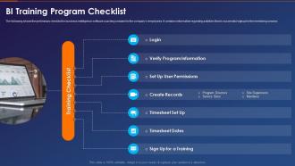 Business Intelligence Transformation Toolkit Training Program Checklist