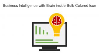 Business Intelligence With Brain Inside Bulb Colored Icon In Powerpoint Pptx Png And Editable Eps Format