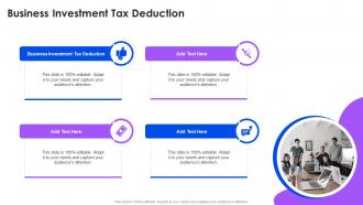 Business Investment Tax Deduction In Powerpoint And Google Slides Cpb