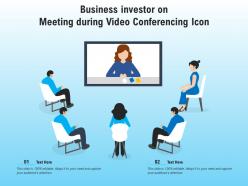 Business investor on meeting during video conferencing icon