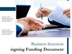 Business investors signing funding document