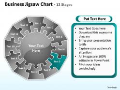 Business jigsaw chart 12 stages powerpoint templates graphics slides 0712
