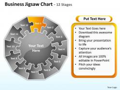 Business jigsaw diagram chart 12 stages 4