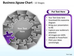 Business jigsaw diagram chart 12 stages 4