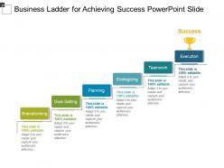 Business ladder for achieving success powerpoint slide