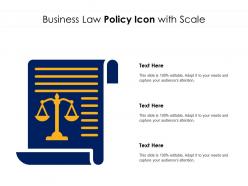 Business law policy icon with scale