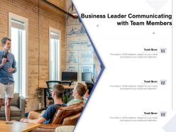 Business leader communicating with team members