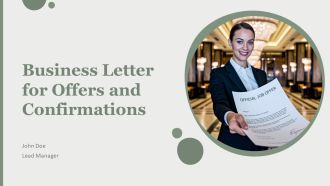 Business Letter For Offers And Confirmations PPT Designs AT