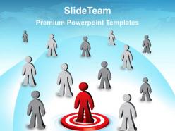 Business level strategy definition templates person target leadership ppt slides powerpoint