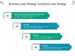Business level strategy functional level strategy ppt powerpoint presentation styles outline cpb