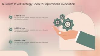 Business Level Strategy Icon For Operations Execution