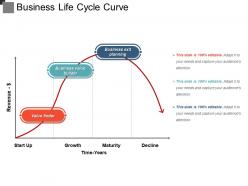 Business life cycle curve example of ppt