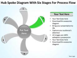 Business life cycle diagram hub spoke with six stages for process flow powerpoint slides