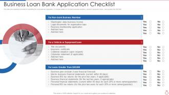 Business Loan Bank Application Checklist
