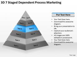 Business logic diagram 3d 7 staged dependent process marketing powerpoint templates 0522