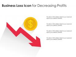 Business loss icon for decreasing profits
