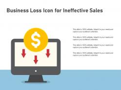 Business loss icon for ineffective sales