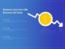 Business loss icon with revenue fall down