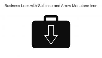 Business Loss With Suitcase And Arrow Monotone Icon In Powerpoint Pptx Png And Editable Eps Format