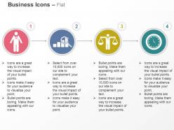 Business man growth analysis balancing man clock ppt icons graphics