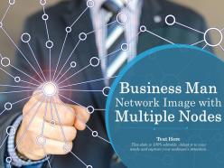 Business man network image with multiple nodes