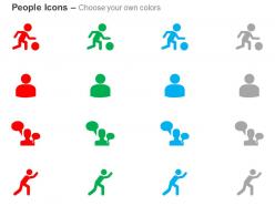 Business man playing talking running ppt icons graphics
