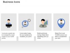 Business man settings manager with growth user pointer icon ppt icons graphics
