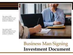 Business man signing investment document