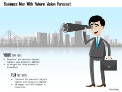 Business man with future vision forecast powerpoint template