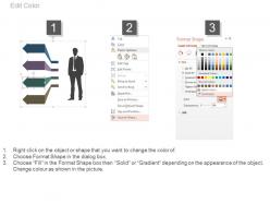 Business man with infographics tags and icons powerpoint slide