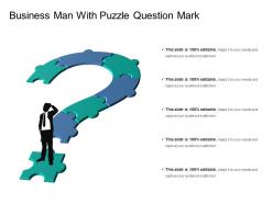 Business man with puzzle question mark