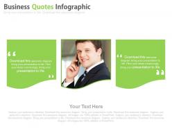Business man with quotes for communication powerpoint slides