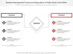 Business management comparison infographics of make quick cash online infographic template