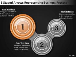 Business management consultants 3 staged arrows representing process powerpoint slides