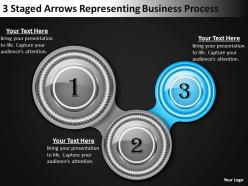 Business management consultants 3 staged arrows representing process powerpoint slides