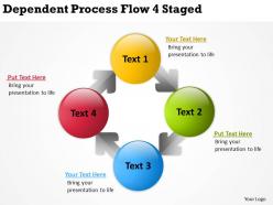 Business management consultants dependent process flow 4 staged powerpoint slides 0523