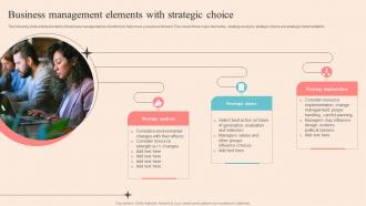 Business Management Elements With Strategic Choice