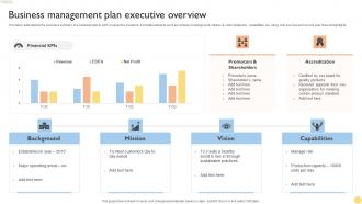 Business Management Plan Executive Overview