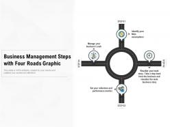 Business management steps with four roads graphic