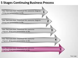 Business management structure diagram 5 stages continuing process powerpoint slides