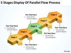 Business management structure diagram 5 stages display of parallel flow process powerpoint slides