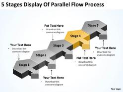 Business management structure diagram 5 stages display of parallel flow process powerpoint slides