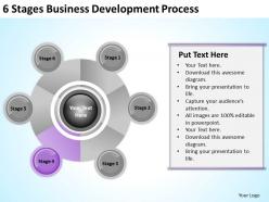 Business management structure diagram 6 stages development process powerpoint slides