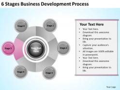 Business management structure diagram 6 stages development process powerpoint slides
