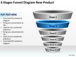 Business management structure diagram 6 stages funnel new product powerpoint slides