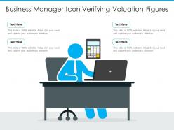 Business manager icon verifying valuation figures
